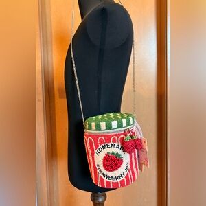 Beaded Strawberry Jam Crossbody Bag